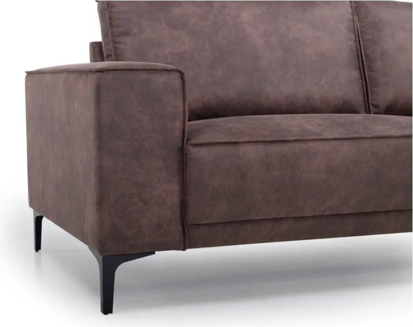 Divano marrone con rivestimento in finta pelle 164 cm Copenhagen – Scandic