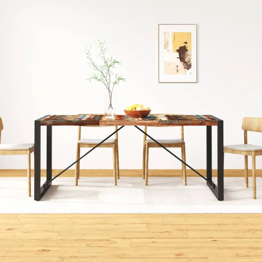 Tavolo Da Pranzo İn Legno Massello Di Recupero 180 Cm /