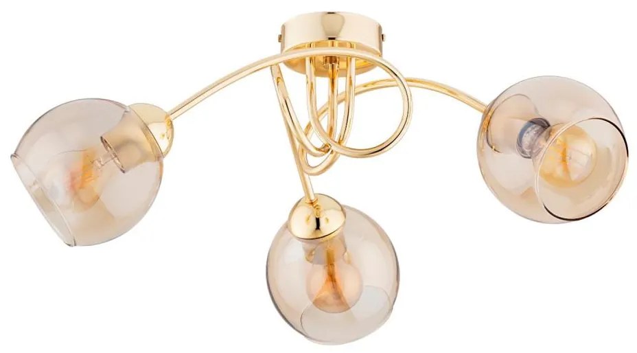 Lampadario a plafone SEYLA 3xE27/60W/230V oro/beige