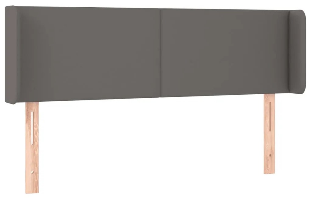 Testiera ad orecchio grigio 147x16x78/88 cm in similpelle