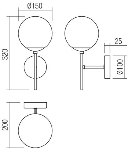 Redo 01-2942 - Applique MUNDI 1xE14/28W/230V rame/fumé
