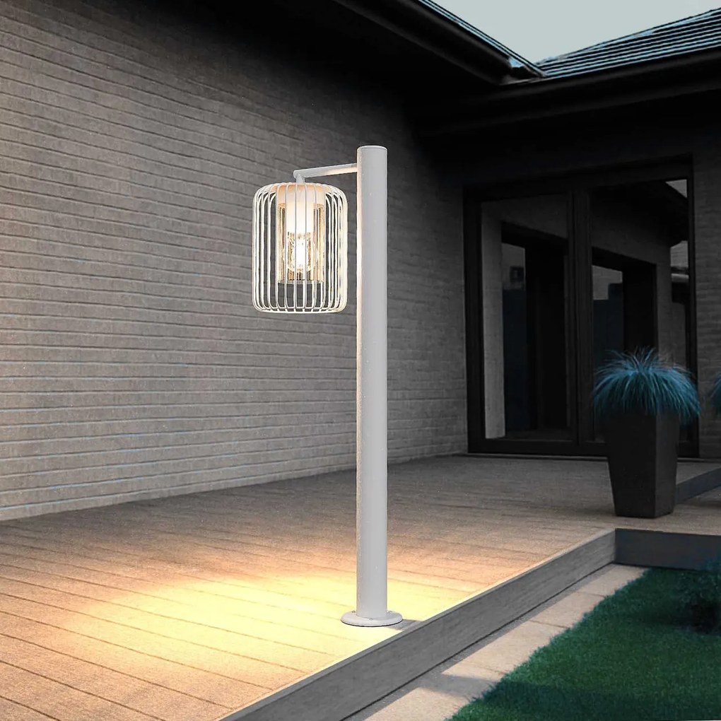 Paletto da Giardino Bianco a Lanterna 80cm Base E27 IP54 - Serie NEXUS