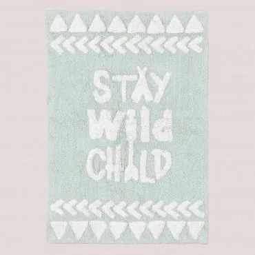 Tappeto in cotone (60X90 cm) Sava Kids Verde Menta - Sklum