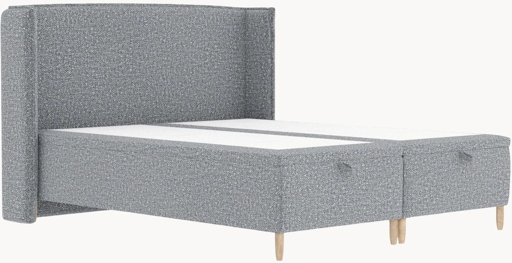 Letto imbottito in bouclé fatto a mano con contenitore Ritual