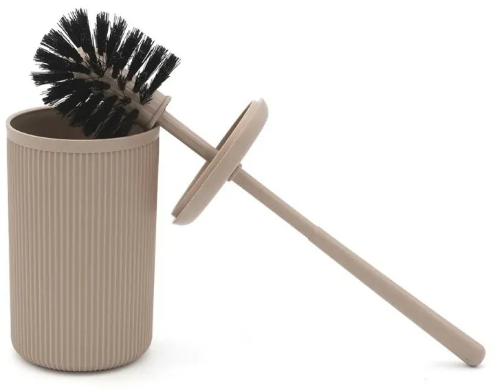 Set accessori bagno appoggio scopino e pattumiera tortora in plastica Ring
