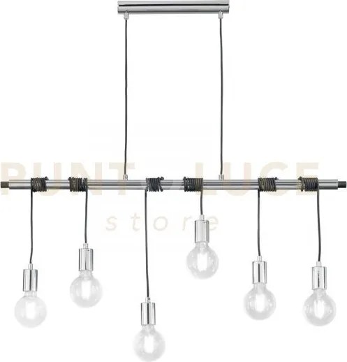 Lampadario a lampadario a sospensione admiral cromo 6 luci attacco ...