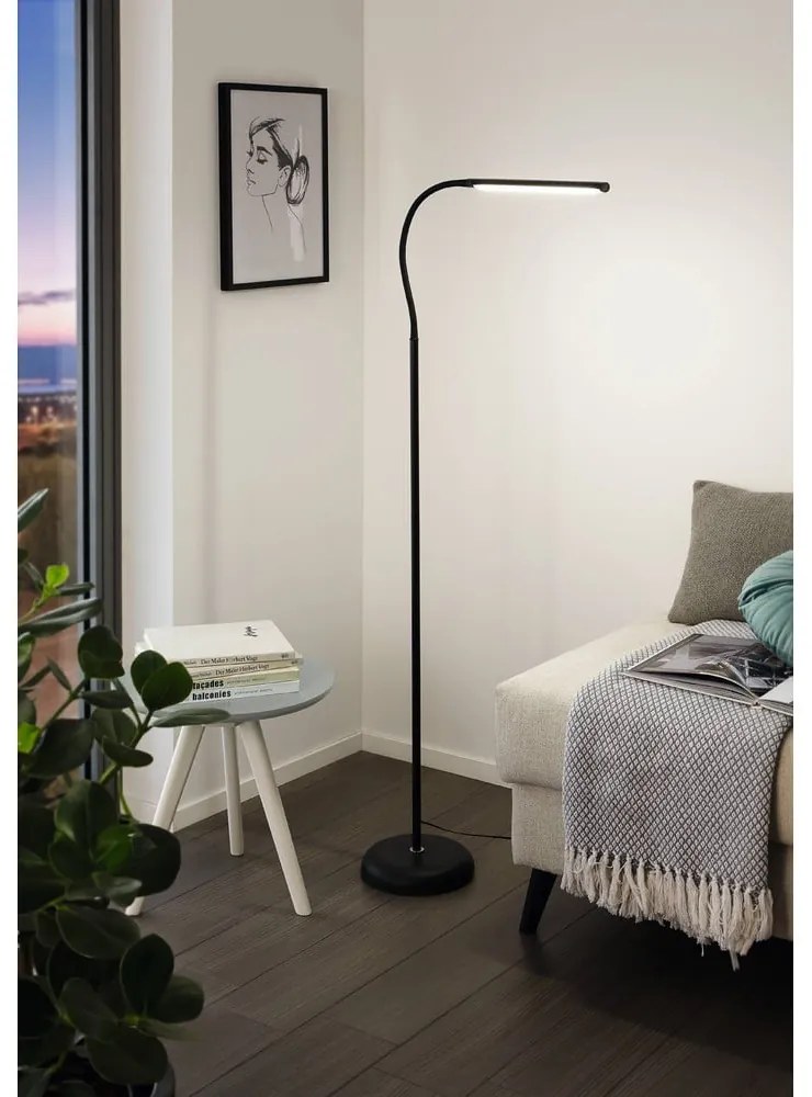Lampada da terra LED nera (altezza totale 130 cm) LAROA – EGLO