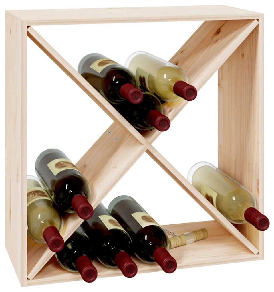 Portabottiglie 62x25x62 cm in legno massello di pino