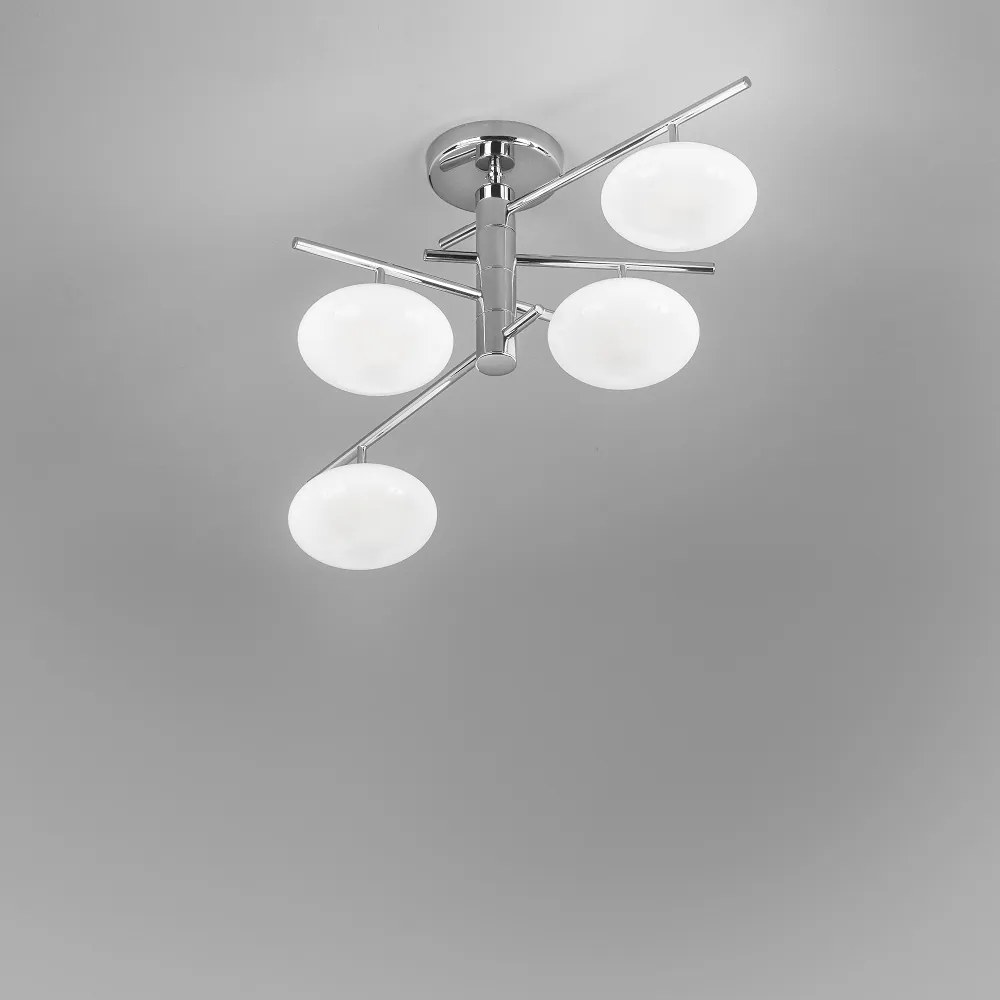 Plafoniera 4 luci in cromo satinato - 260.344 -  collezione Dolce di Metal Lux Trasparente