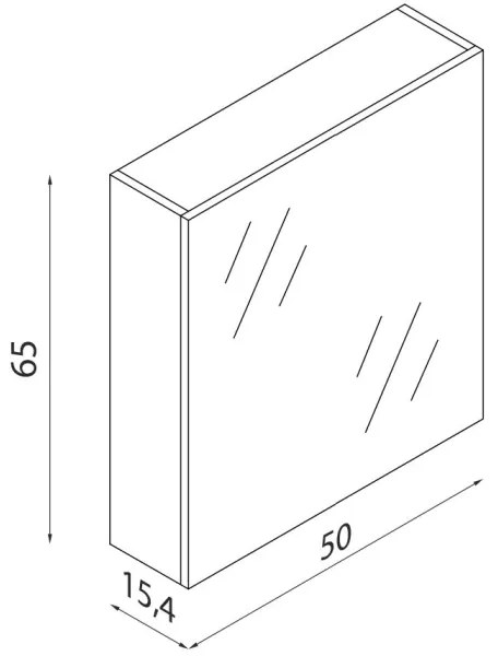 Mobile da bagno con specchio KENWOOD 65x50 cm, nero