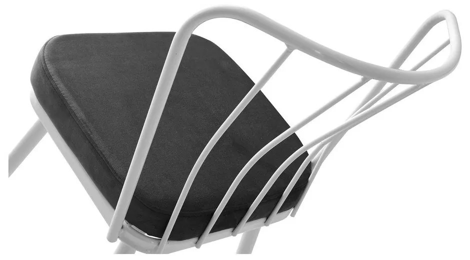 Set di 2 sedie da pranzo in metallo bianco-nero Yildiz - Kalune Design