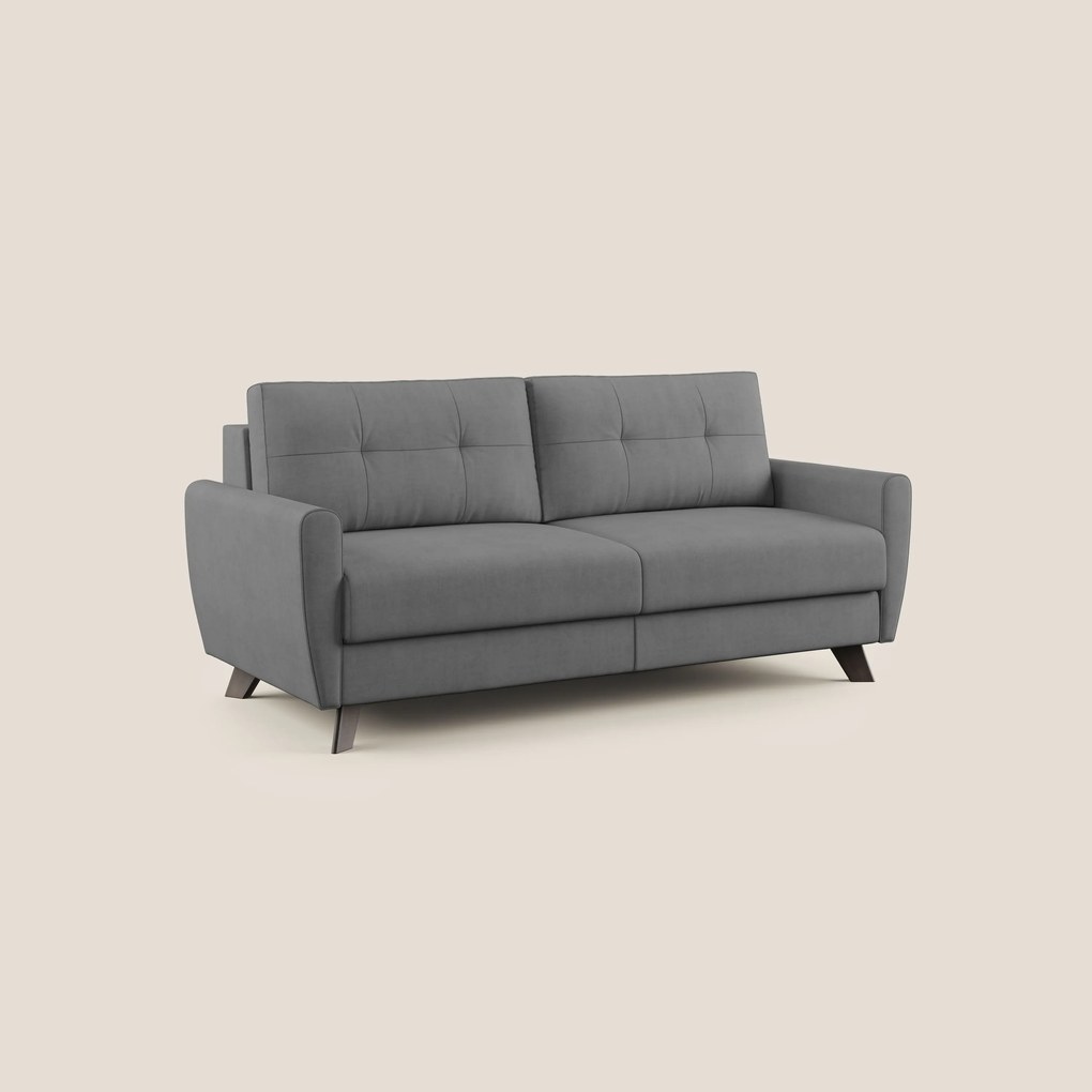 Callisto Divano letto matrimoniale in tessuto morbido impermeabile T02 grigio 188 cm (mat. 140x197)