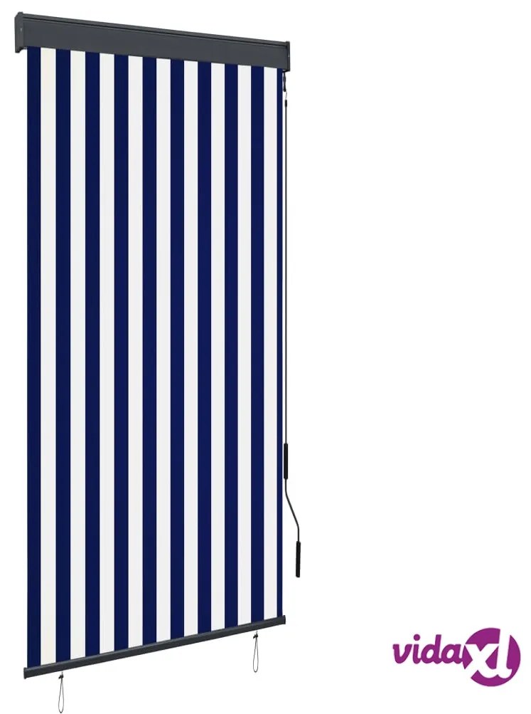 vidaXL Tenda a Rullo per Esterni 100x250 cm Blu e Bianca