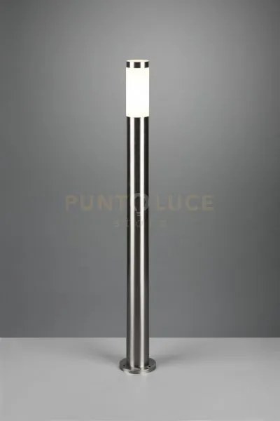 Trioto palo da esterno cilindro acciaio satinato e diffusore opale ...