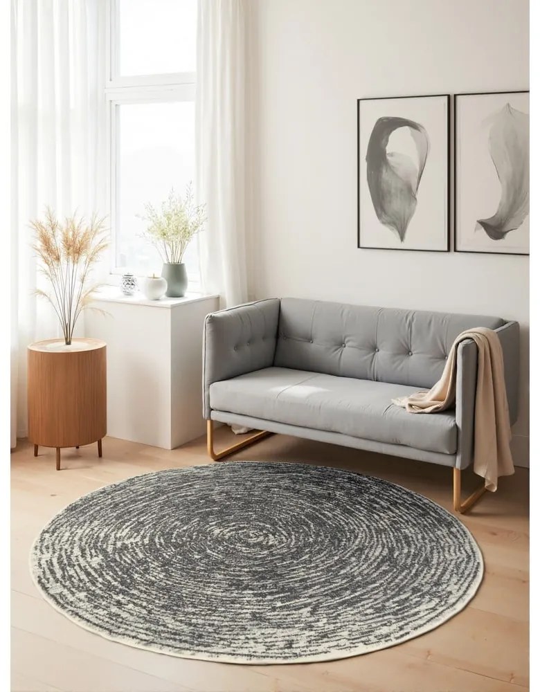 Tappeto rotondo grigio/color crema ø 120 cm Gloria Cavallo – Hanse Home
