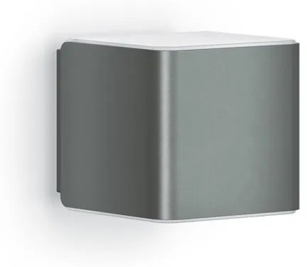 Applique LED moderno da esterno L 840 doppia luce grigio IP44, con sensore crepuscolare luce bianco caldo dimmerabile 305 lumen, STEINEL
