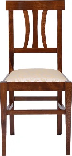 Sedia in legno massello con seduta imbottita LAURA finitura noce SET 2 PZ