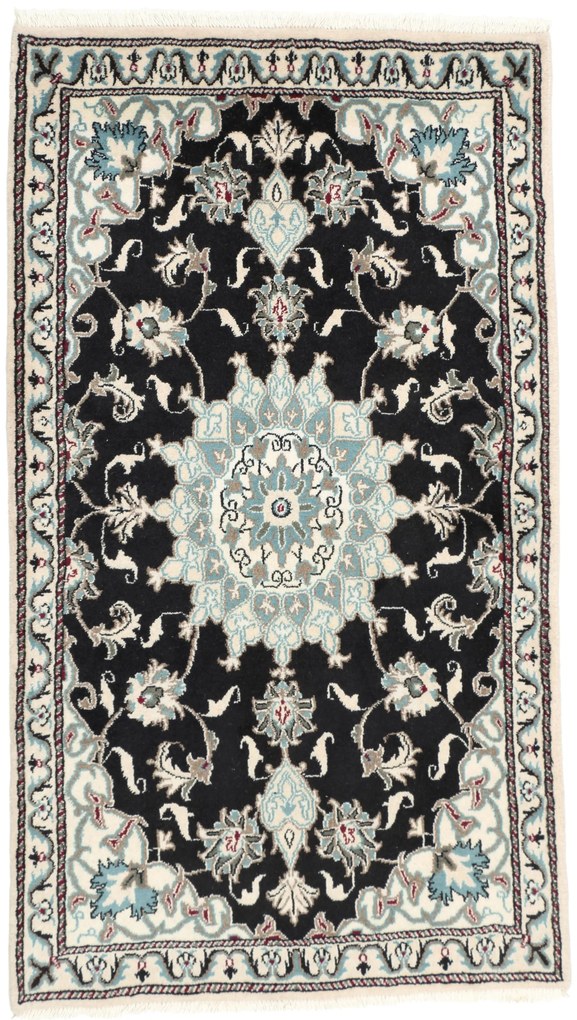 Nain Tappeto 150x90 Blu (Iran) Annodato A Mano