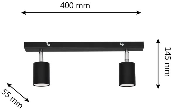 LED Luce Spot a LED TUNE 2xGU10/4,8W/230V nero