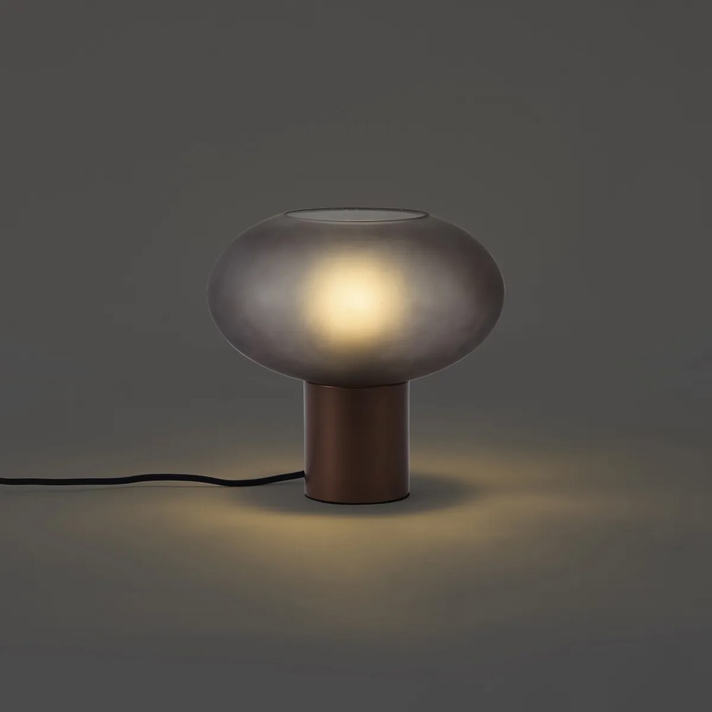 Lampada da tavolo di design bronzo con vetro grigio opaco - Umbrella