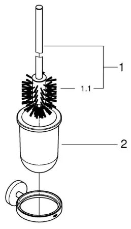 GROHE 41185DC0 - Kit per la pulizia del WC ESSENTIALS in acciaio inox