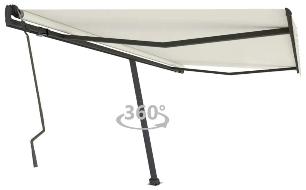 Tenda Sole Retrattile Manuale Autoportante 400x300 Cm Crema /