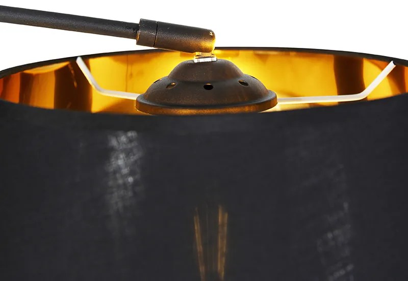 Lampada ad arco moderna nera con oro - Arc Basic