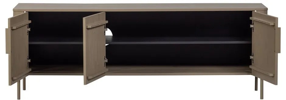 Mobile TV grigio tortora in pino massiccio 154x56x44 cm Gunnar – WOOOD