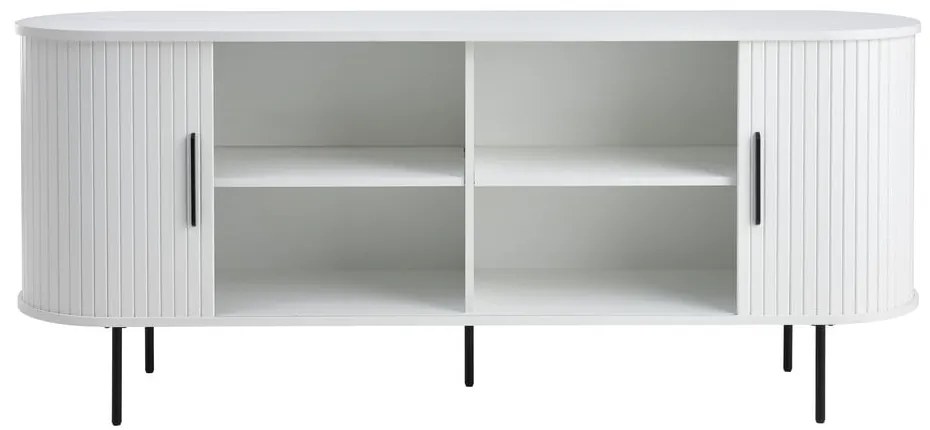 Cassettiera bianca con ante scorrevoli 180x76x45 cm Nola – Unique Furniture