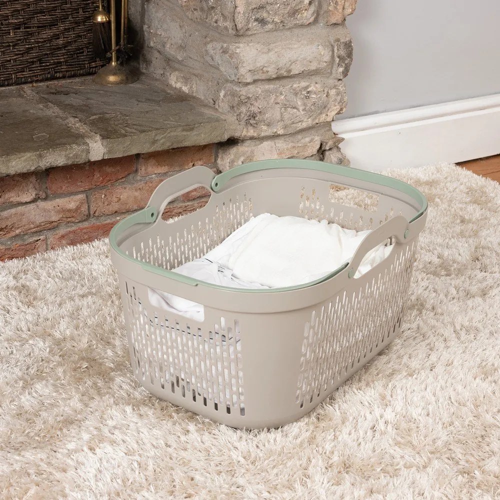 Cesta per il bucato marrone chiaro in plastica 45 l – Addis