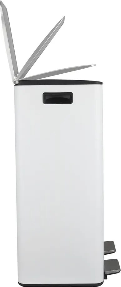 Cestino per la spazzatura bianco opaco in acciaio per raccolta differenziata/con pedale 2x30 l Aliya – Spirella