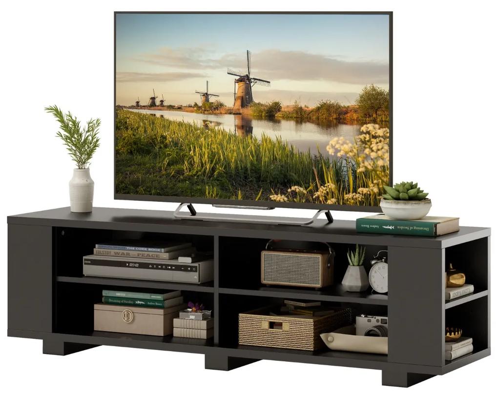 Costway Mobile porta TV per TV fino a 65 pollici con 4 scomparti aperti ripiani regolabili, Mobile TV in legno 2 Colori