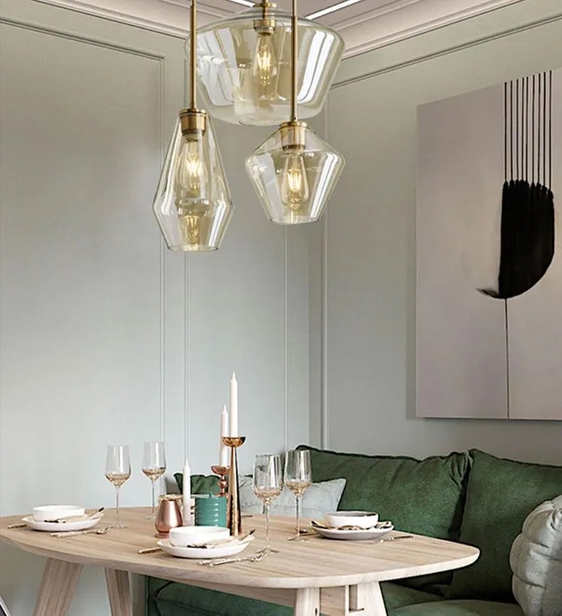 Lampada da soffitto di vetro APP439-1CP Amber