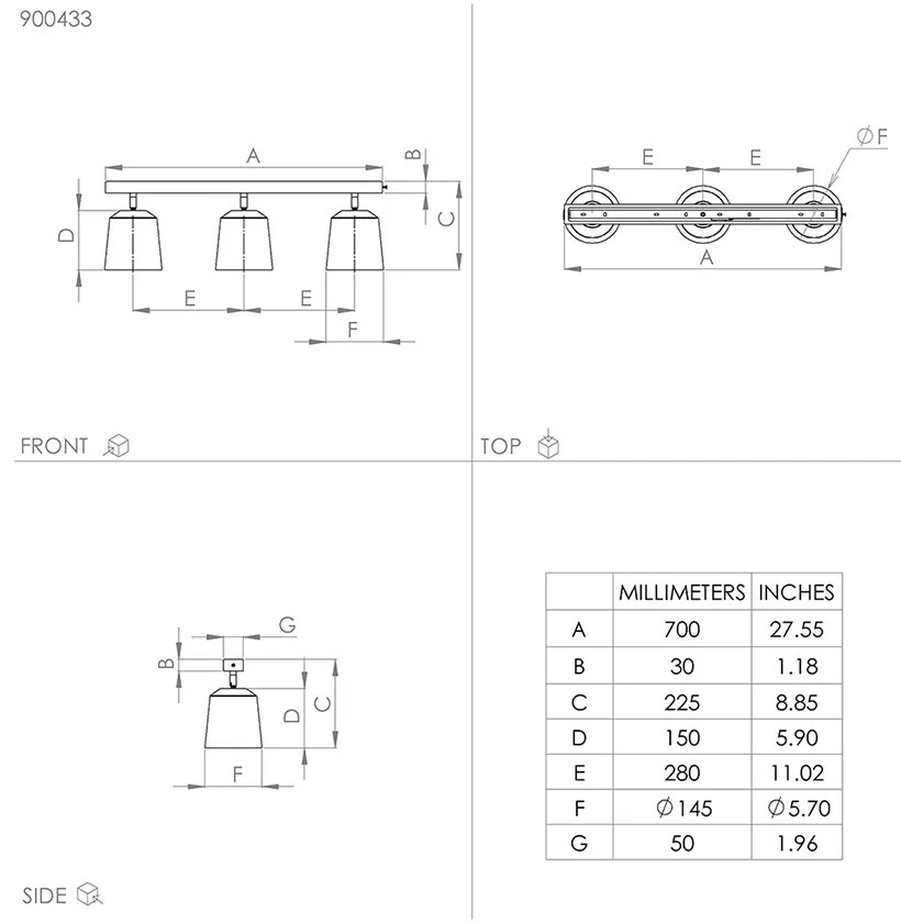 Plafoniera Industrial Pappagallo 3 Luci Legno Marrone E Nero