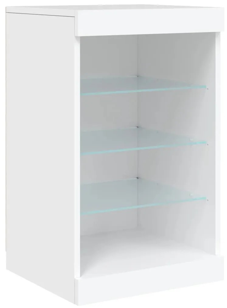 Credenza con luci led bianca 41x37x67 cm