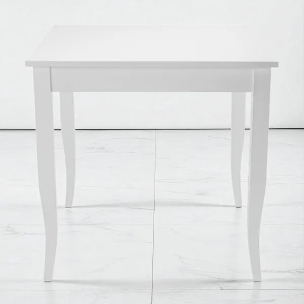 Tavolo fisso in legno con gamba a sciabola RISTORANTE 80x80 Bianco Frassino