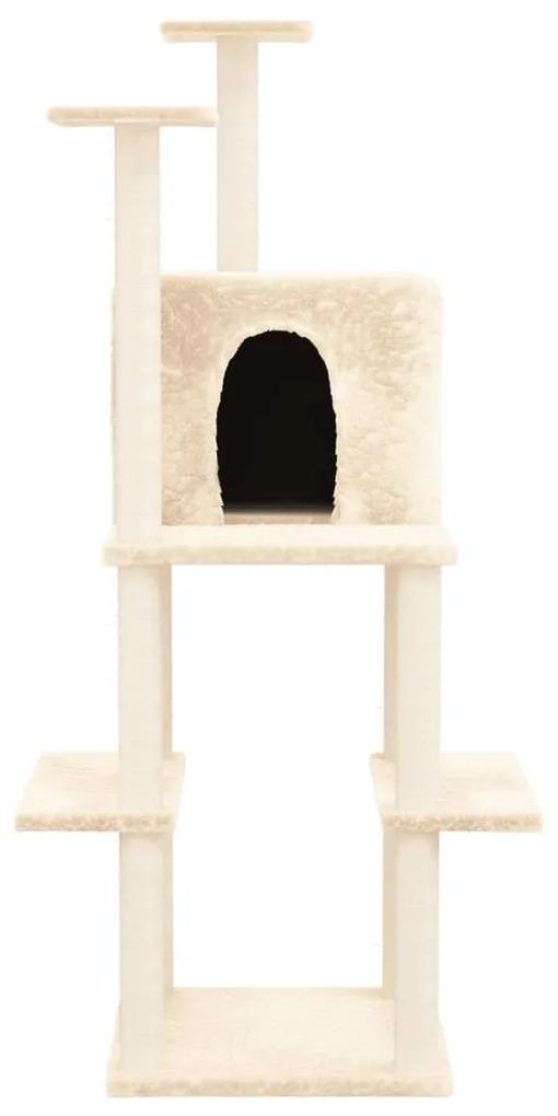Albero per Gatti con Tiragraffi in Sisal Crema 144,5 cm