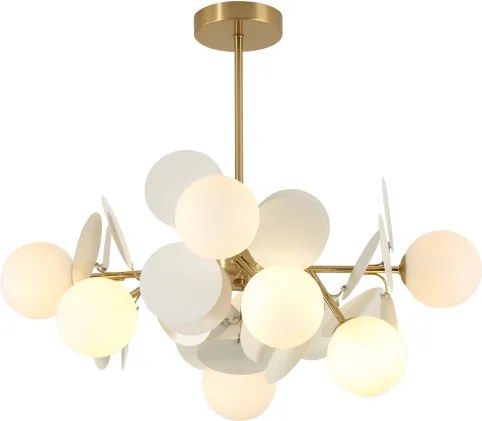 Brilagi - Lampadario a stelo BALMO 8xG9/9W/230V Ø 60 cm oro/bianco