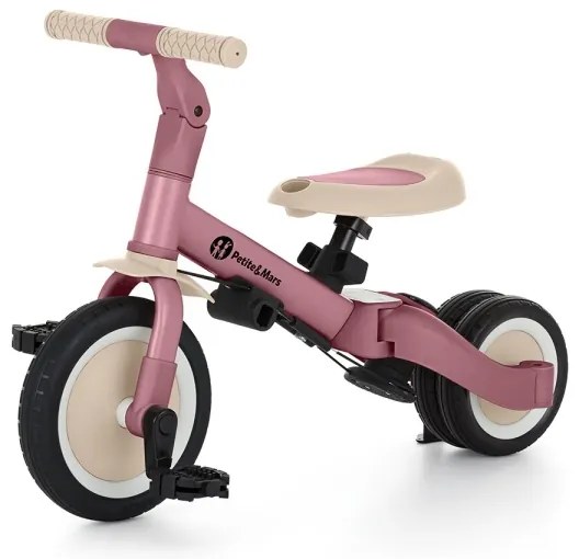 PETITE&MARS - Triciclo per bambini 5in1 TURBO Dusty Rosa