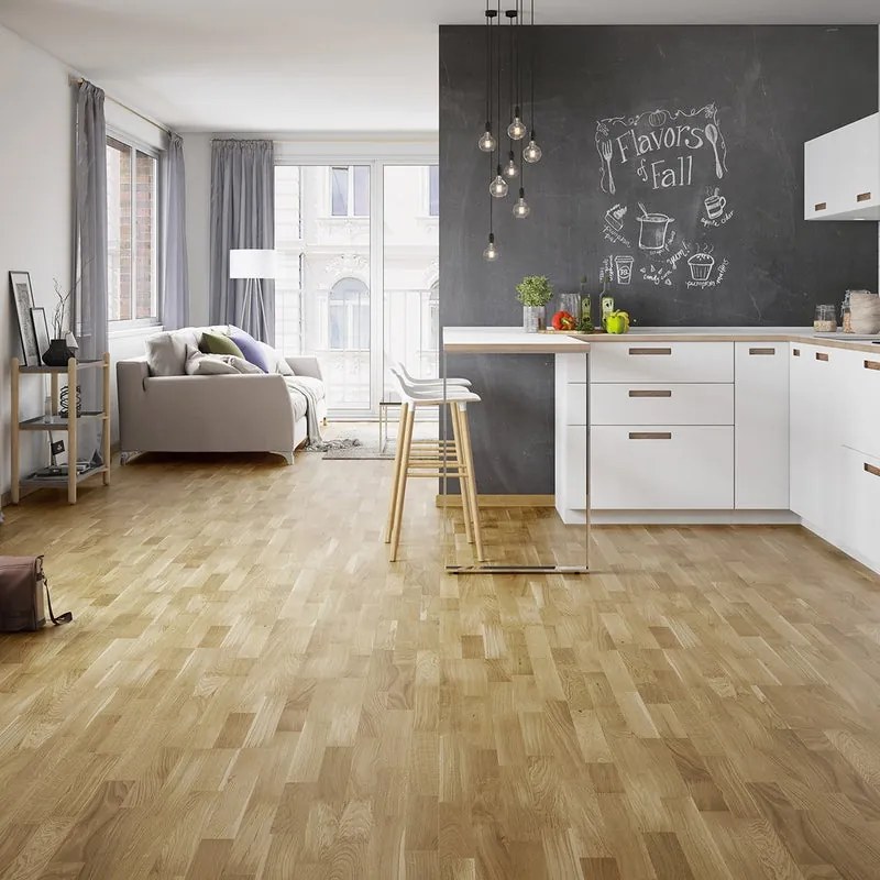 Parquet prefinito in rovere miele Famiglia vetrificato Life