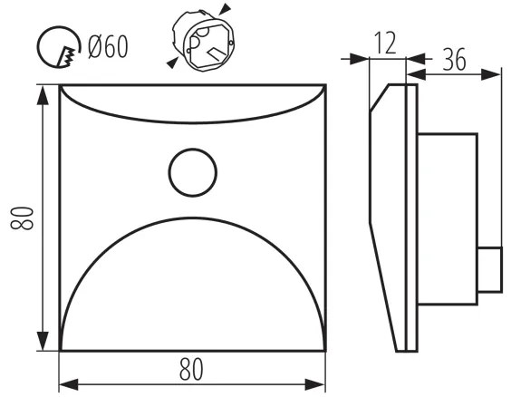 Kanlux 39141 - Lampada LED per gradini con sensore EXIN 2,5W/230V 4000K IP65 bianco squadrato