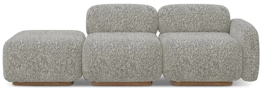 Chaise lounge componibile grigia (con penisola a destra) Ailani – Makamii