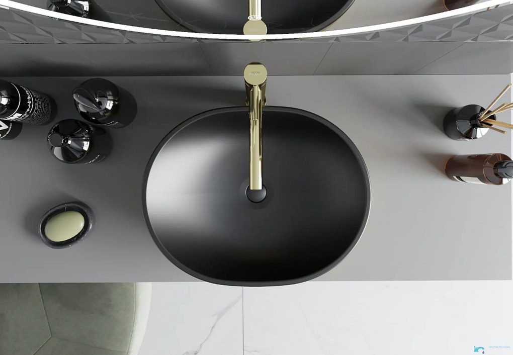 Lavabo da appoggio MEXEN GU1798 in ceramica, in più finiture tra cui nero opaco e oro