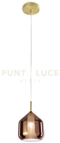X-ray sospensione 1 luce vetro grande rame montatuta oro attacco g9