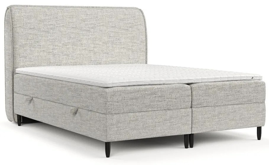 Letto boxspring grigio chiaro con contenitore 140x200 cm Melba - Maison de Rêve