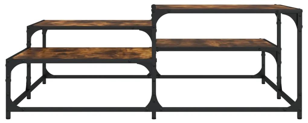 Tavolino da salotto rovere fumo 107x107x40 cm legno multistrato