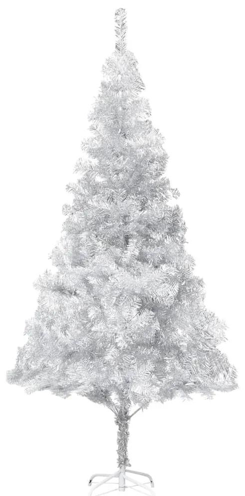 Albero di Natale Preilluminato con Palline Argento 240 cm PET