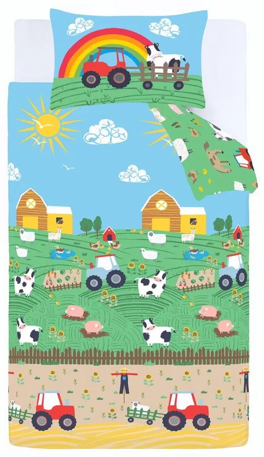 Set copripiumino e federa da bambini per letto singolo 135x200 cm Farmyard Animals – Catherine Lansfield