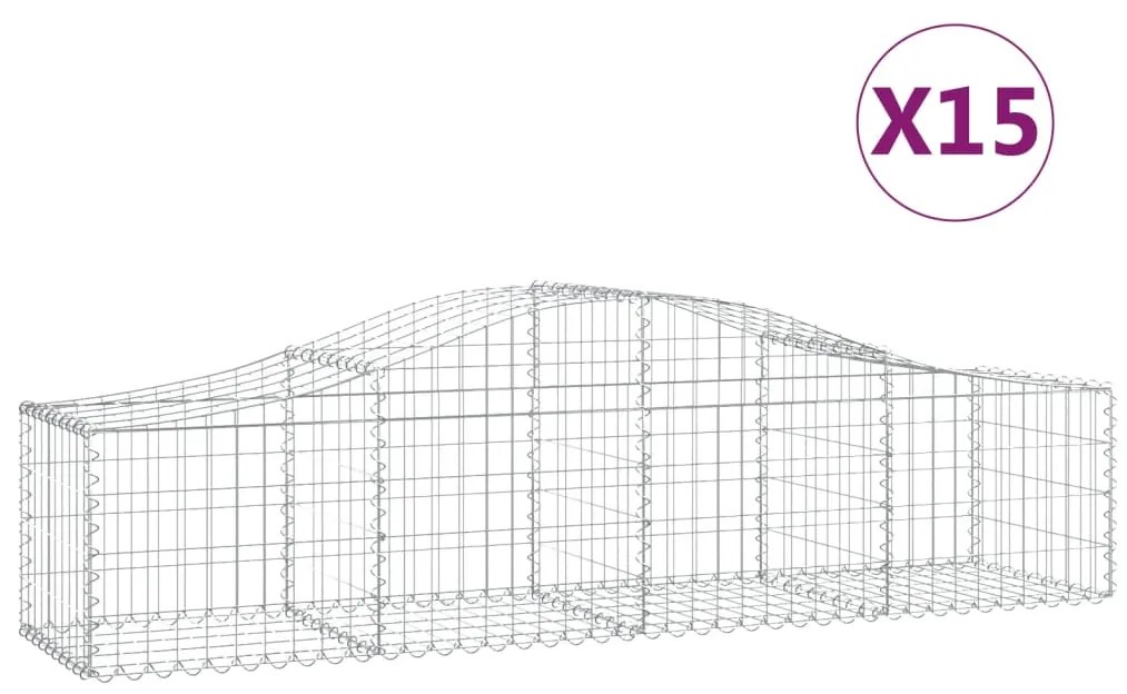 Cesti Gabbioni Ad Arco 15 Pz 200x50x40/60 Cm Ferro Zincato /