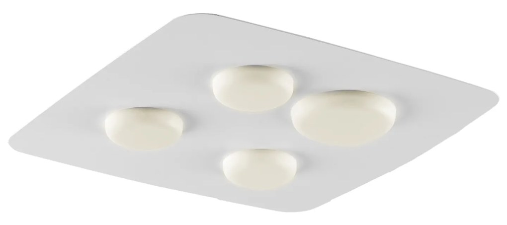 Plafoniera In Ferro Laccato Bianco Led Integrato Luce Naturale 2700 Lumen